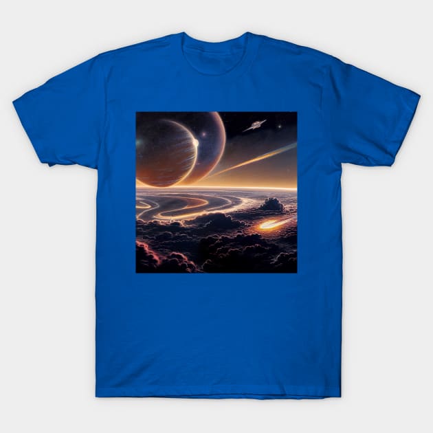 Interplanetary Spaceport T-Shirt by Grassroots Green